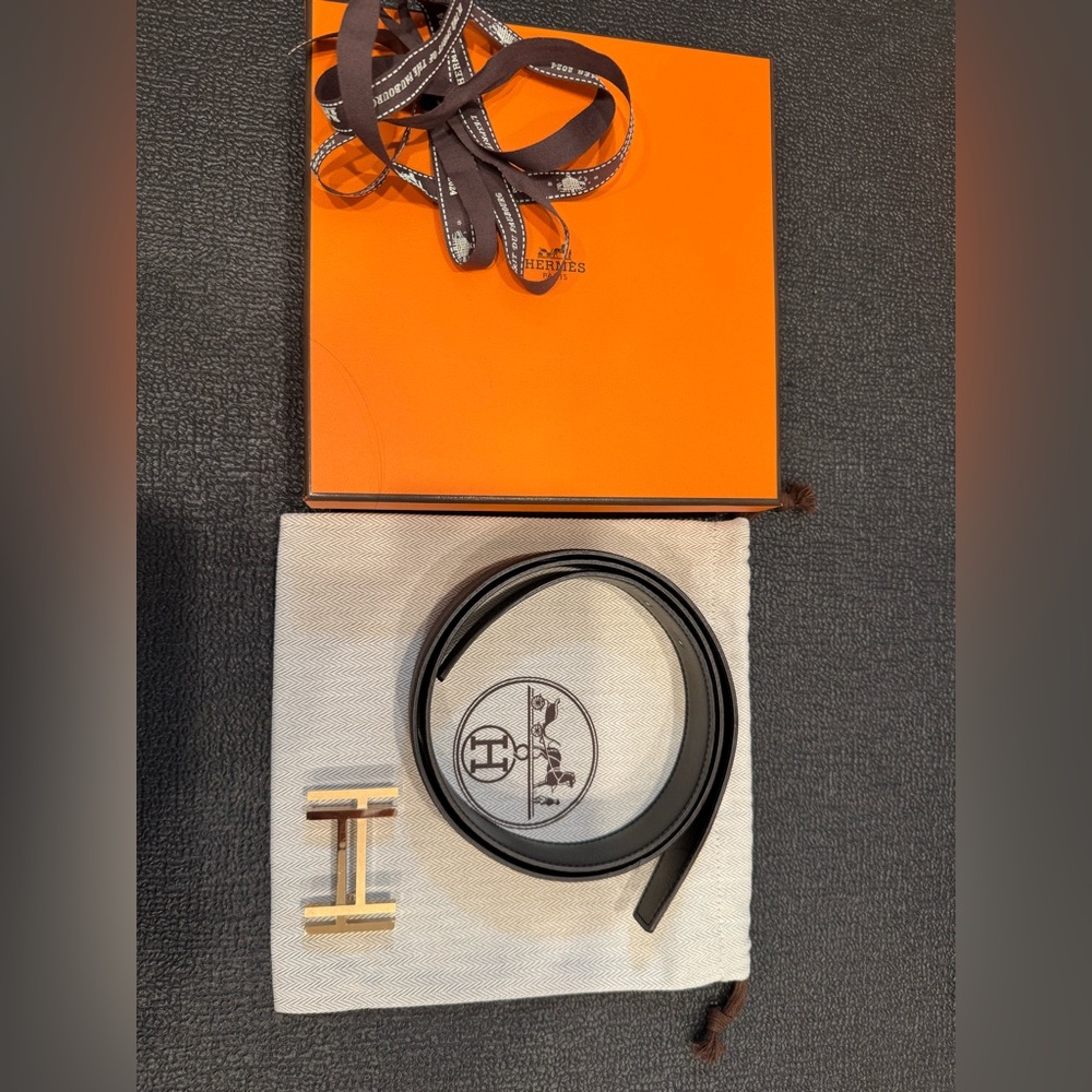 Hermes Black/brown Leather Belt